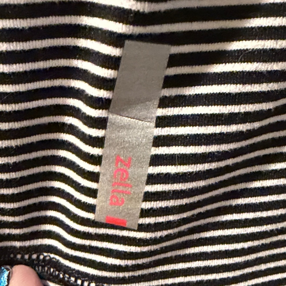 Zella Black and White Striped Zip-Up Utility Jacket - Picture 7 of 7